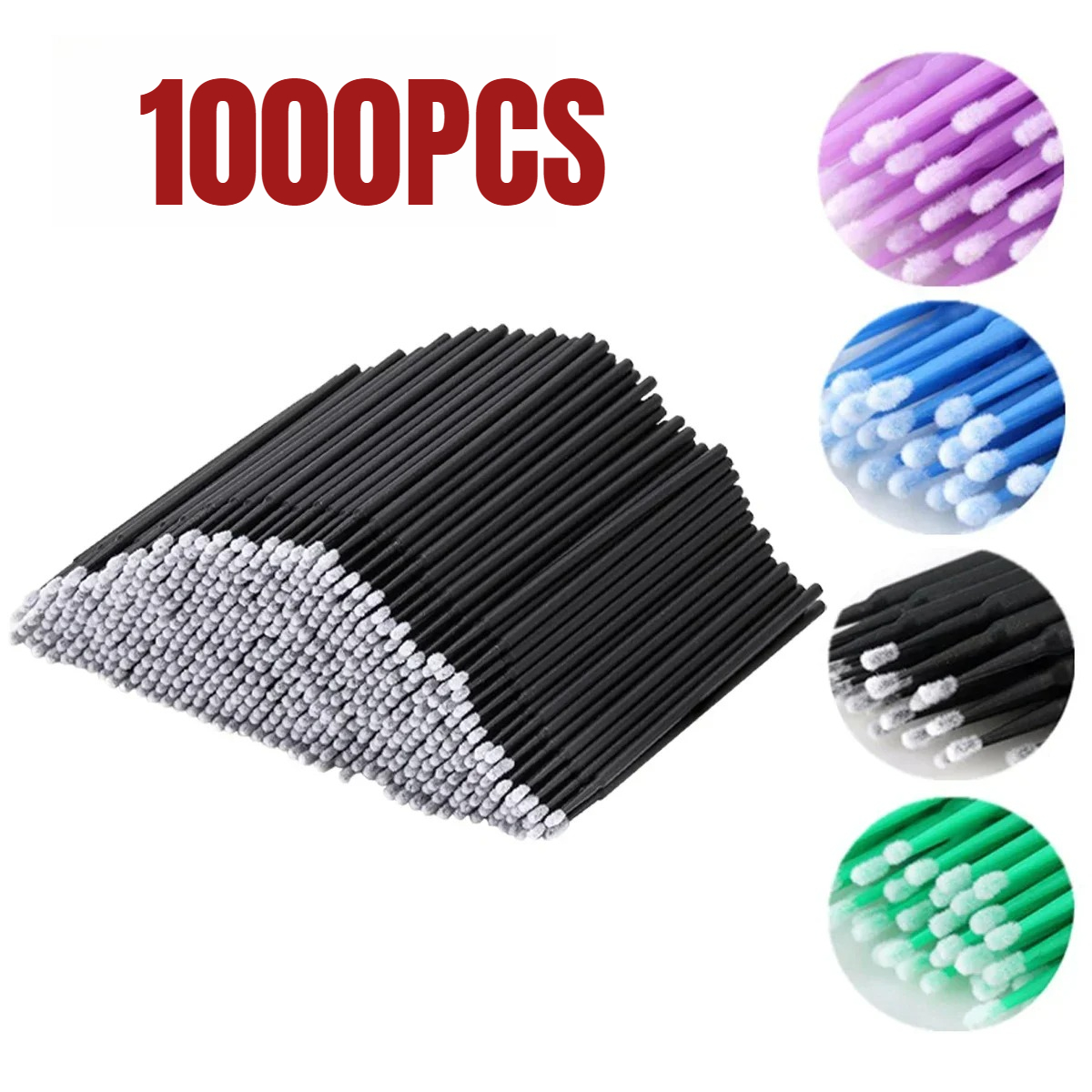Beauty Makeup Tool - 1000/500 قطعة فرشاة تنظيف الرموش ملونة