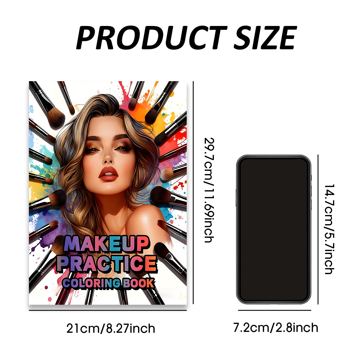 Beauty Makeup Book - كتاب تلوين لممارسة المكياج، فرشاة مكياج